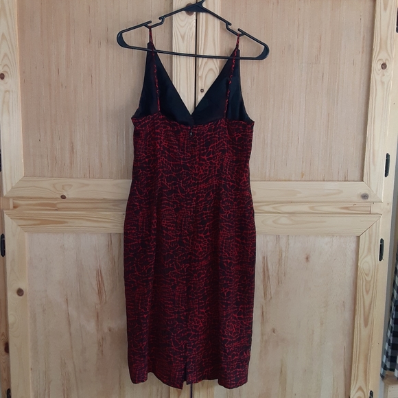 Kathlin Argiro Red/black 100% Silk dressy dress size 6 - Picture 4 of 5